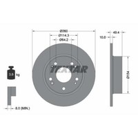 Textar 2X Bremsscheibe Hinten Ø260 Mm Voll Beschichtet FüR Honda Accord VII CL