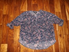 NEW Womens NINE WEST JEANS Navy Harbor Blue GEORGIA Tunic Shirt XXL 2XL