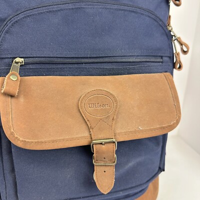 Wilson Tennis Blue Canvas Leather Day Backpack Vintage 70s 80s