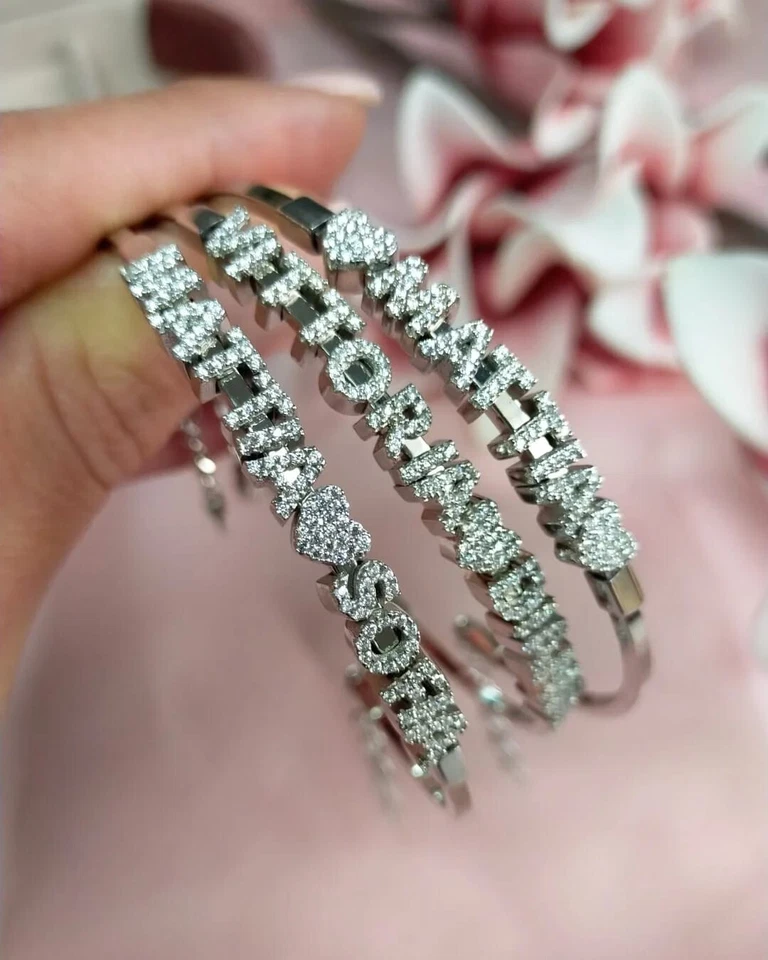 Bracciale rigido con nome in argento 925 - Immagine 4 di 4