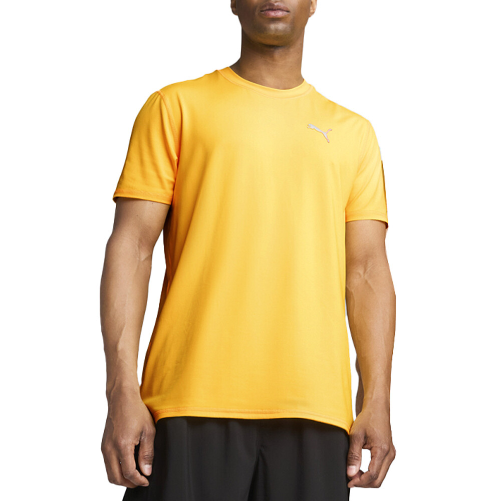 Спортивная футболка Puma Run Cloudspun с круглым вырезом и коротким рукавом, мужская оранжевая спортивная футболка