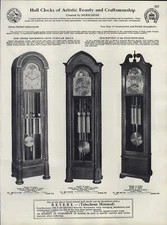 1936 PAPER AD Herschede Hall Clock Tubular Bells Twinface 2-Dial Pen Holder