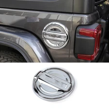 Chrome Fuel Filler Door Gas Cap Cover Trim Decor For Jeep Wrangler JL 2018+ ABS