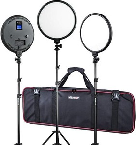 3 Pack VILTROX VL500T Round Video Light Studio Light kit Bi-Color with Stand