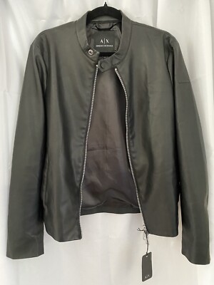 Armani Exchange Men's Faux Leather Biker Jacket 8NZB08-ZNAAZ
