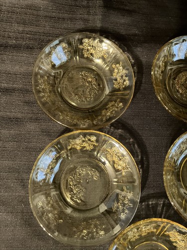 5-Yellow Federal Glass Depression Sharon Cabbage Rose Vtg 5" Bowls - Picture 4 of 6