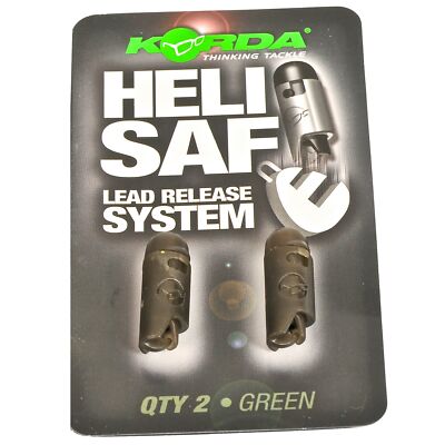 Korda Heli Safe Green - 2 Lead Clips, Clip für Helicopter Montage auf Karpfen