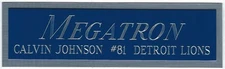 MEGATRON CALVIN JOHNSON LIONS NAMEPLATE AUTOGRAPH Signed Football HELMET JERSEY