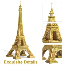 Piececool 3d Puzzles for Adult Eiffel Tower (Gold) Metal Model Kits Christmas 