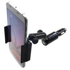 Car Mount Charger Holder DC Socket USB Port Cradle Swivel for Smartphones