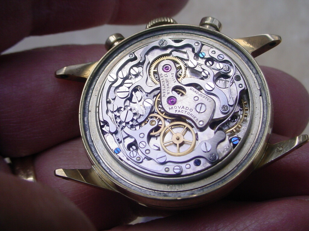 RARE 14K Gold Movado Chronograph ref. 49038 cal. M95, Breguet