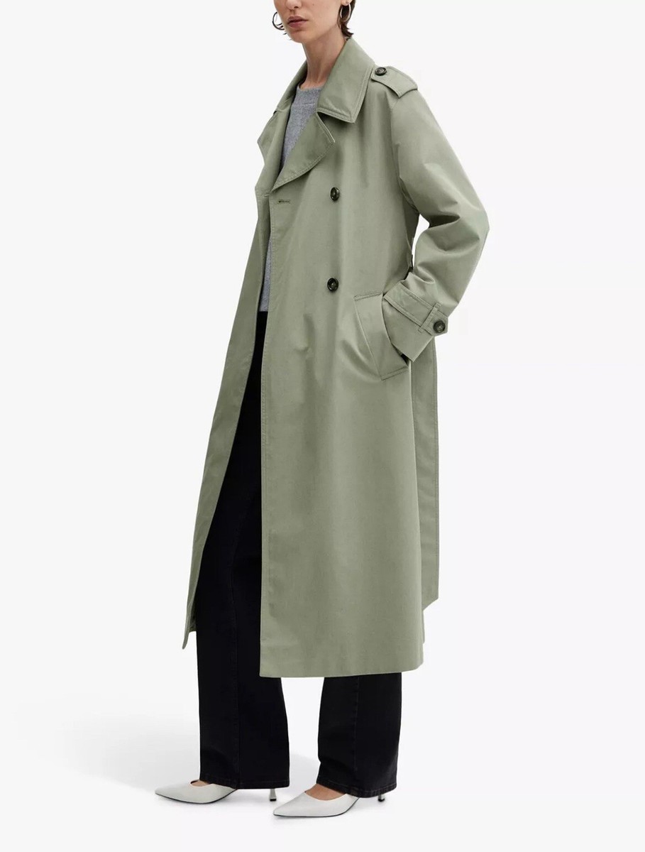 BNWT Mango Angela Trench Coat 2XL in Sage Green - Perfect For