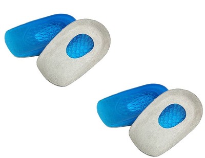 (2 Pair) Gel Heel Pads Shoes Silicone Insoles Cushions Foot Feet Running Walking