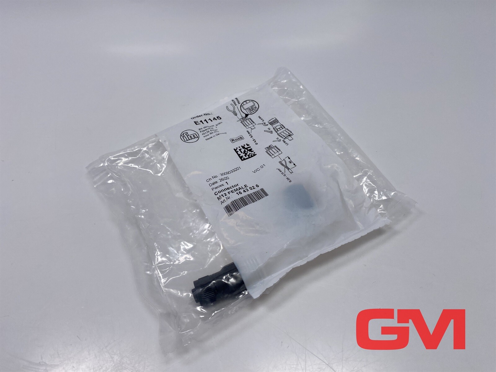 Ifm configurable socket E11145 wirable SDOGH040PLSFKSK M12 straight