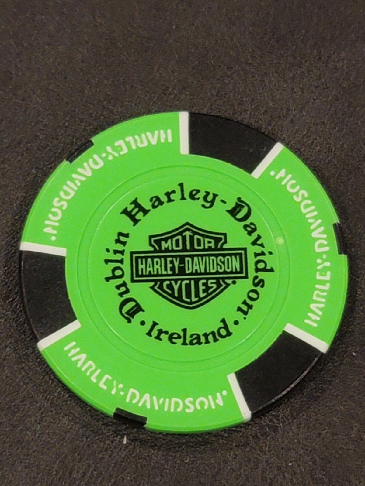 DUBLIN HD (IRELAND) Neon Green/Black INTER'NL HARLEY DAVIDSON POKER