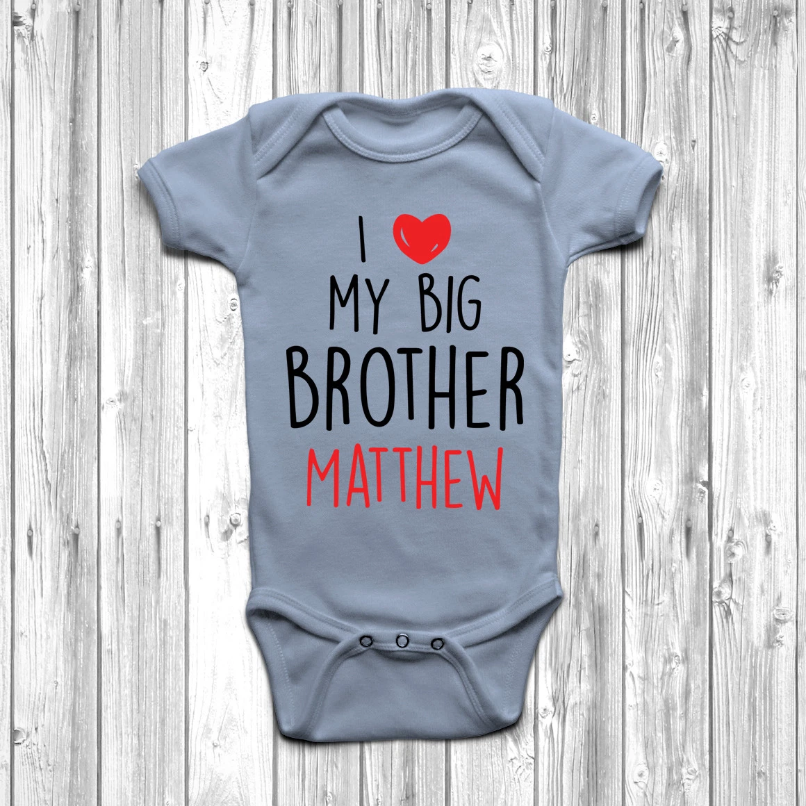 I love my big brother on sale personalised baby clothes