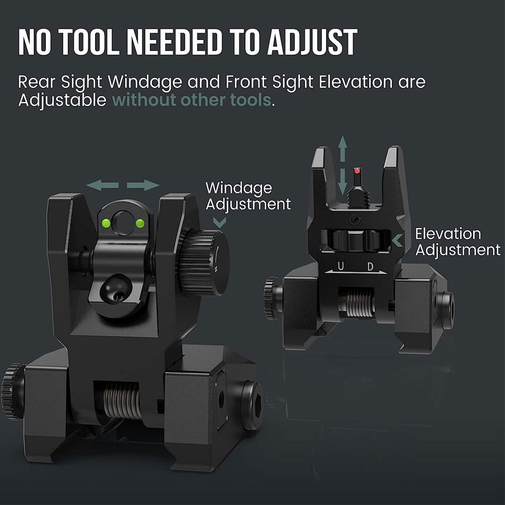Fiber Optic Flip Up Sight Picatinny Back Sights-img-4