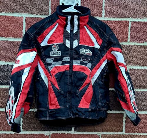 Castle X Jacket Youth M Red Black Racing CR2 Hitena Logo Snowmobile Coat - Foto 1 di 8