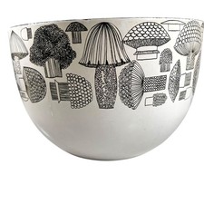 Vtg Finel Finland Mushroom Bowl MCM Enamel Metal Kitchenware Kaj Franck