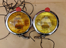 1930s 1940s Sm 670 Fog Lights Original Vintage Accessory Pair Red Caps 1930s 1940s Sm 670 Fog Lights Original Vintage Accessory Pair Red Caps