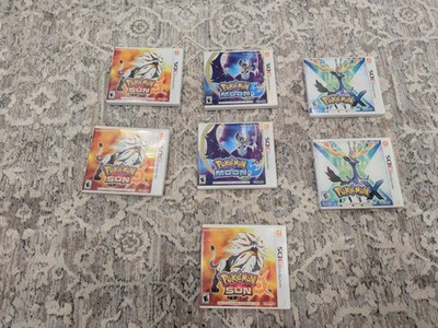Pokemon Sun, Moon, and X 3DS Cases ONLY lot w/ Some Manuals