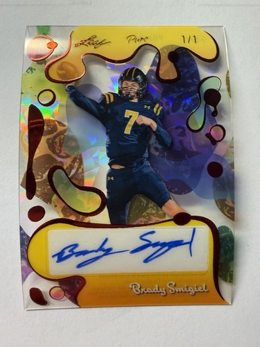 BRADY SMIGIEL 2025 Leaf Eclectic Signature Series Pure Acetate AUTO 1/1 Michigan - Picture 1 of 2