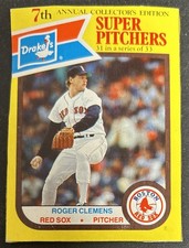 1987 Topps Drake’s Super Pitchers Roger Clemens Baseball Card #31 Red Sox Poor