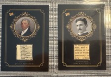 2023 Pieces of the Past NIKOLA TESLA & JAMES MONROE AUTHENTIC RELICS