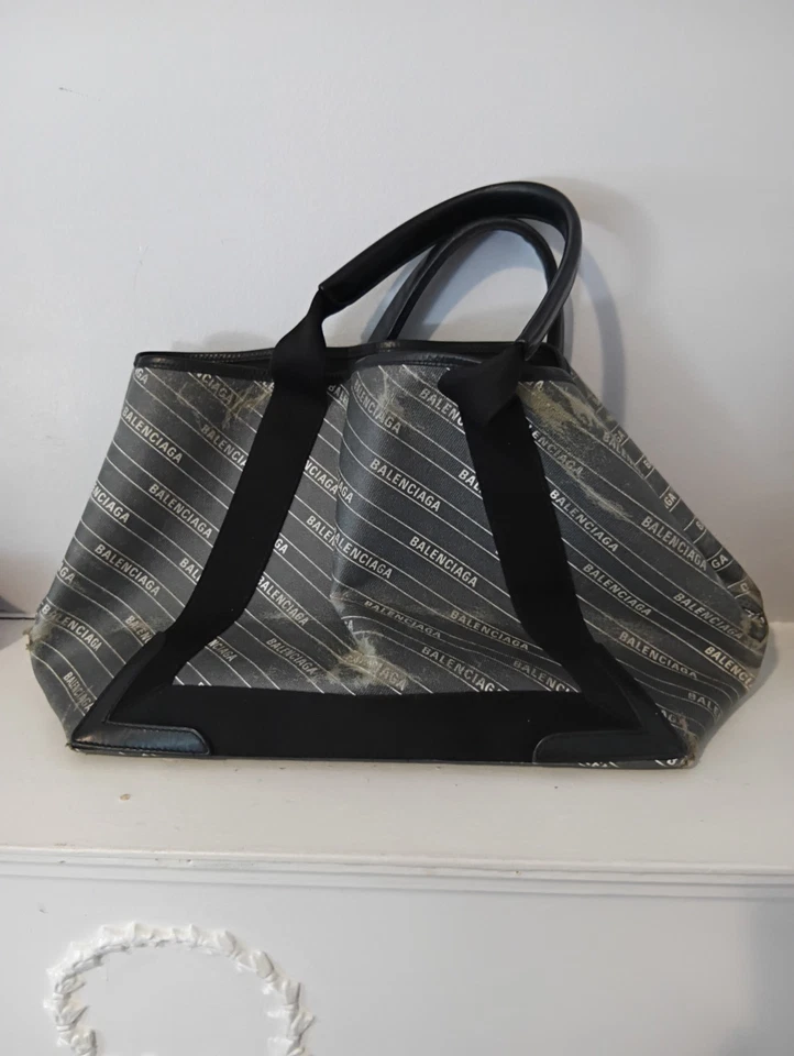 Bolso de Mano BALENCIAGA Lona Gris Patrón Total con Muñequera ANGUSTIADO Punk Chic Foto 2 de 4