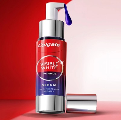 Colgate Visible White Purple Teeth Whitening Serum 40ml Mint Flavor