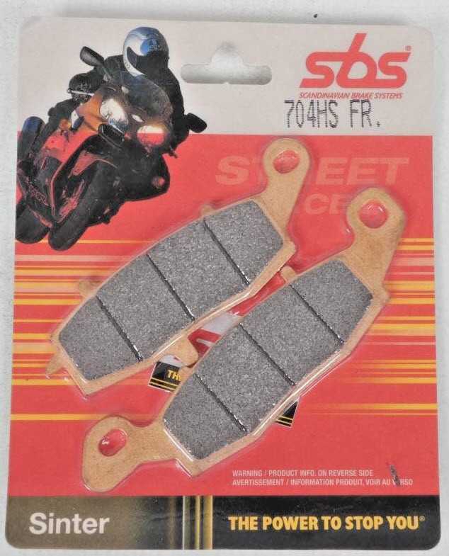 Plaquettes de frein avant SBS 704HS pour moto Suzuki en métal fritté