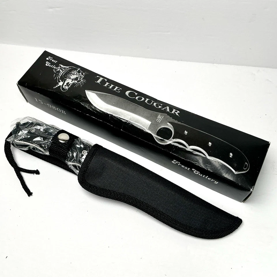 "Cuchillo de 10"" The Cougar de Frost Cubiertos Fijos 4"" Hoja Supervivencia Skinner Nuevo" Foto 3 de 4