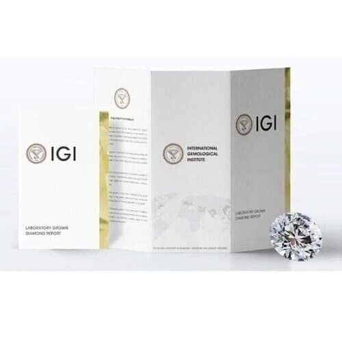 Bague en or blanc 18 carats sertie de diamants cultivés en laboratoire taille ronde IGI E F VVS 2,50 carats CVD - Photo 16/20