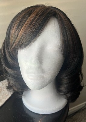 Motown Tress Dark Brown W/Highlights Straight Wig Adjustable