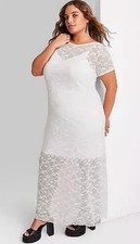 NEW Women's Maxi Dress - Wild Fable White Lace Size XL