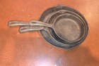 Wagner's Original 1891 Cast Iron Pan Set of 3 - 6 1/2" - 8" - 10 1/2"