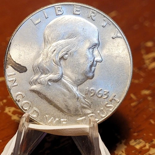 1963-D 90% Silver Franklin Half Dollar BU Slider
