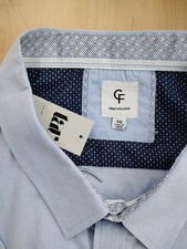 light blue short-sleeve button-down dress shirt