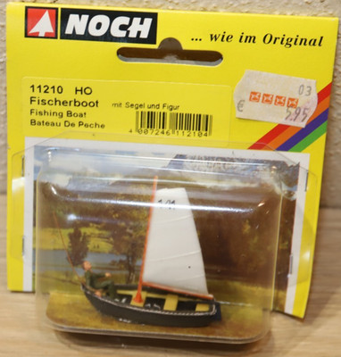 NOCH 11210, Fischerboot mit Segel und Figur, H0, 1:87