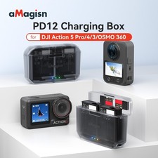 aMagisn for DJI Action 5 Pro/4/3 / Osmo 360 Fast Charging Case Accessories