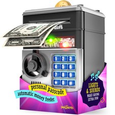 Piggy Bank for Kids - Electronic Money Saving Box w/Code- ATM Safe - Toy Coin...