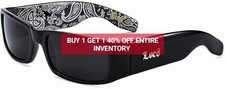 LOCS Bandana Gangster Black Shades Mens Designer Sunglasses Cholo Dark Lens