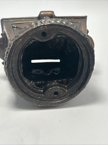 Cassapanca portamonete vintage in metallo fuso teschio pirata ossa incrociate - Foto 9 di 12