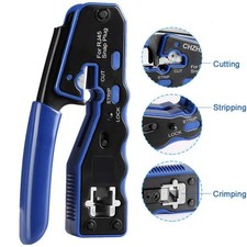 RJ45 Pass Through Crimping Tool for Cat5 Cat5e Cat6 Plugs Connector Network