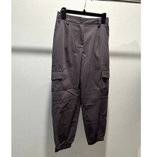 Halara Womens Cargo Pants Grey Size Small Cuffed Casual Mid Rise Button Zipper