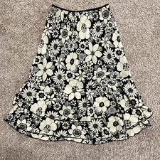 Black and White Floral Skirt