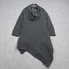 Bryn Walker Dress Womens Small Gray Wool Cowl Neck Asymmetrical Knit Sweater USA
