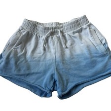 Zara Blue/White Ombre Mid Rise Drawstring Girl's Shorts Size 9  13-9