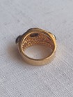 Etruscan Ring Gold Plated Ruby Emerald Sapphire Simulated Stones Sz 6 High End — photo 6