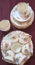 Very Rare Antique Tea Set for 8 Hand painted Dresden Pottery 19 centuries